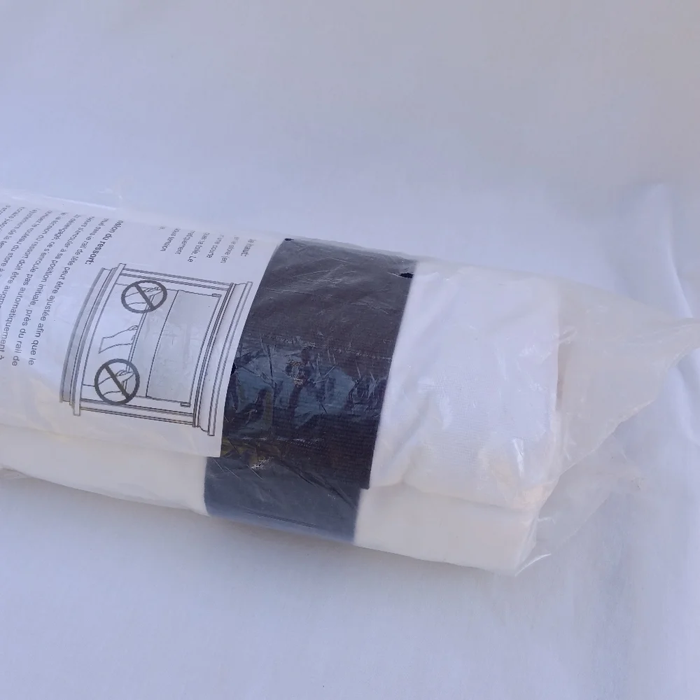 NEW Pottery Barn Grosgrain Cordless Roman Shade White/Ink 32